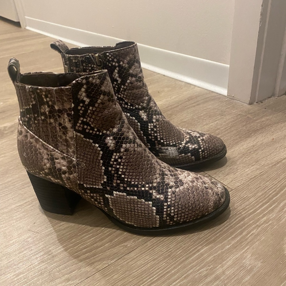 Blonde Waterproof Snakeskin Booties
